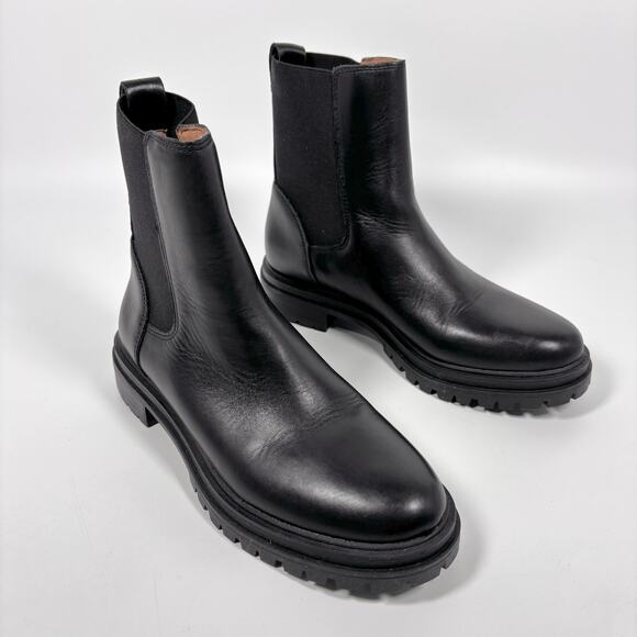 NEW NoBox Madewell The Bradley Chelsea Lug Sole Boots 8 Leather Chunky Pull On - Picture 4 of 9